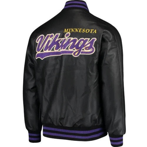 Minnesota Vikings G-III Sports by Carl Banks Leather Varsity Jacket