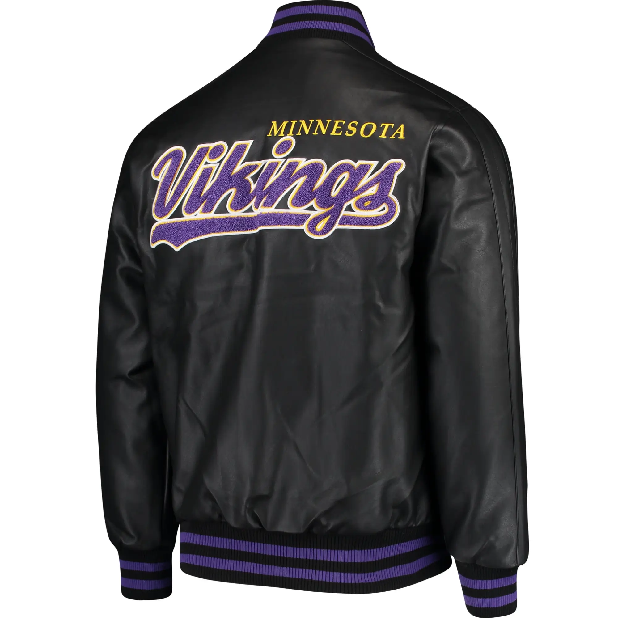 Minnesota Vikings G-III Sports by Carl Banks Leather Varsity Jacket