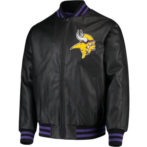 Minnesota Vikings G-III Sports by Carl Banks Leather Varsity Jacket