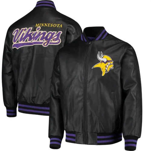 Minnesota Vikings G-III Sports by Carl Banks Leather Varsity Jacket