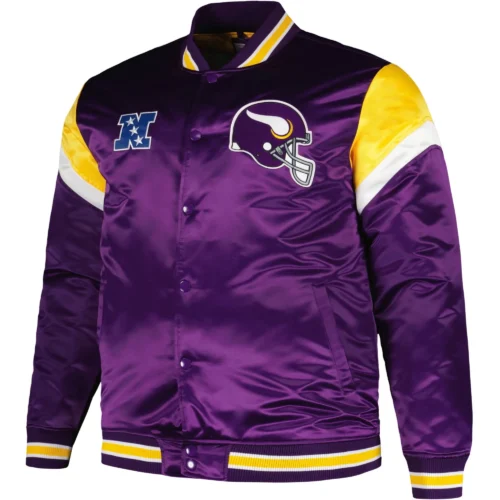 Minnesota Vikings Satin Varsity Purple Jacket