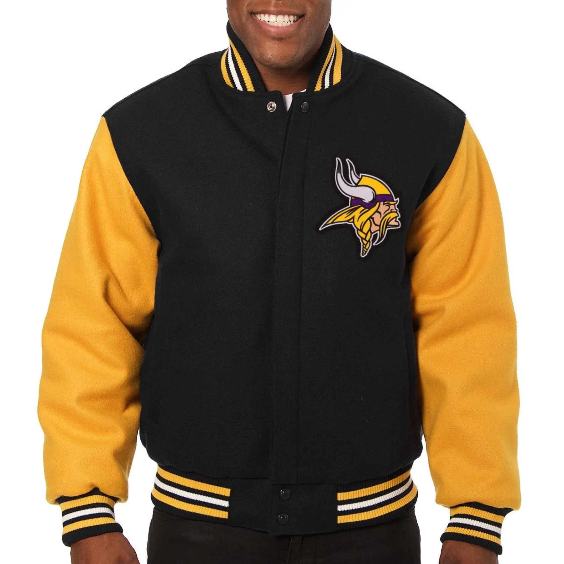Minnesota Vikings Team Players Wool Varsity Jacket Black & Yellow