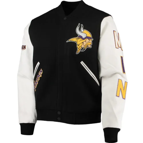 Minnesota Vikings Wool & Faux Leather Varsity Jacket