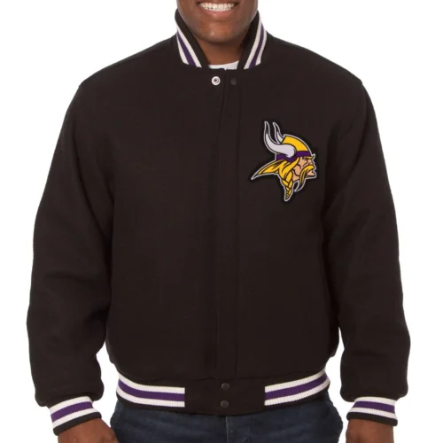Minnesota Vikings Wool Varsity Black Jacket