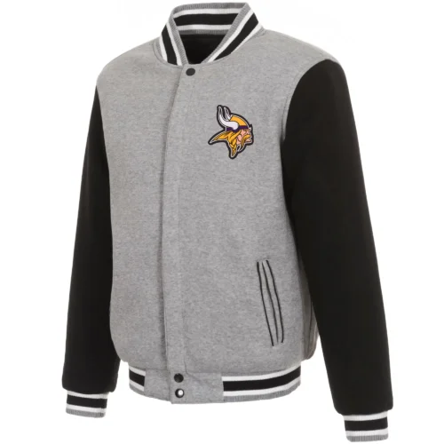 Minnesota Vikings Wool Varsity Jacket Gray & Black