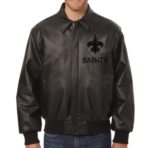 New Orleans Saints Bomber leather Varsity Jacket