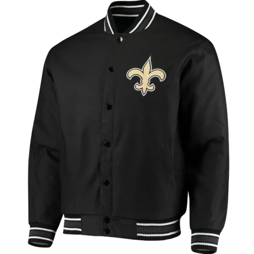 New Orleans Saints Classic Rib Satin Varsity Jacket