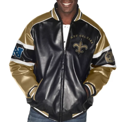 New Orleans Saints G-III Leather Varsity Jacket