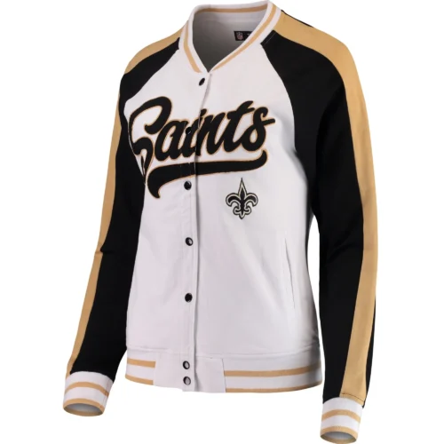 New Orleans Saints New Era Satin Varsity Jacket