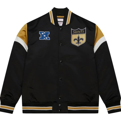 New Orleans Saints Satin Varsity Light weight Jacket