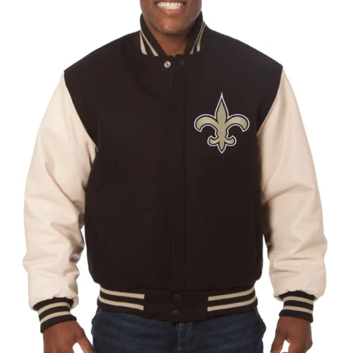 New Orleans Saints Team Players Wool & Leather Varsity Jacket