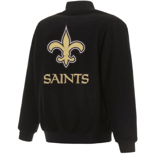 New Orleans Saints Wool Black Varsity Jacket
