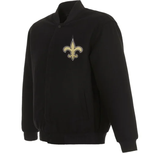 New Orleans Saints Wool Black Varsity Jacket