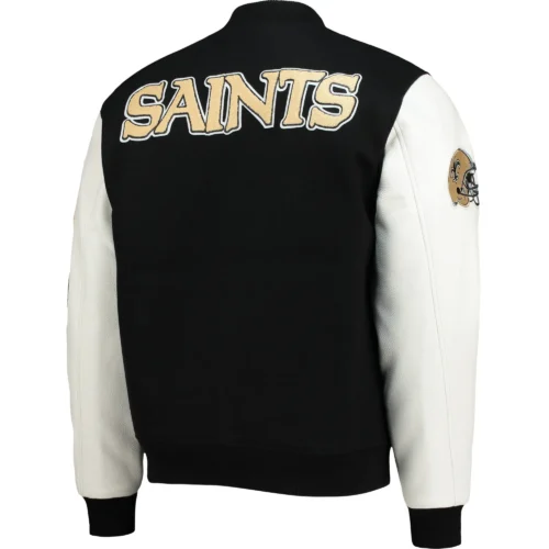 New Orleans Saints Wool & Leather Varsity Jacket