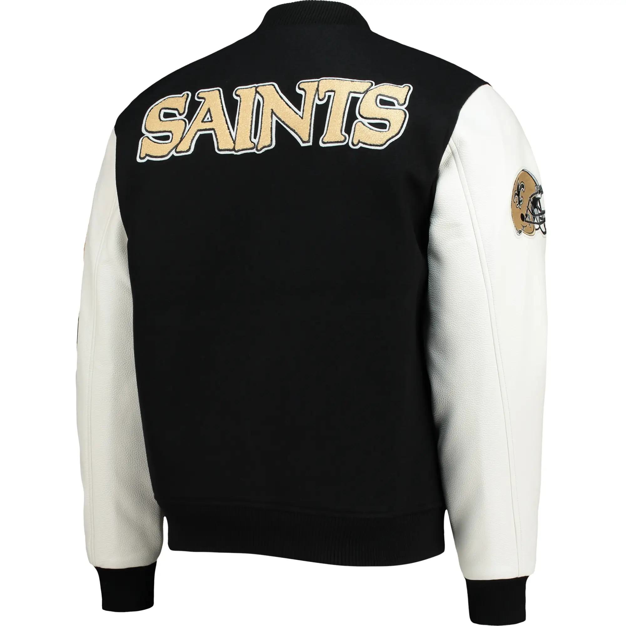 New Orleans Saints Wool & Leather Varsity Jacket