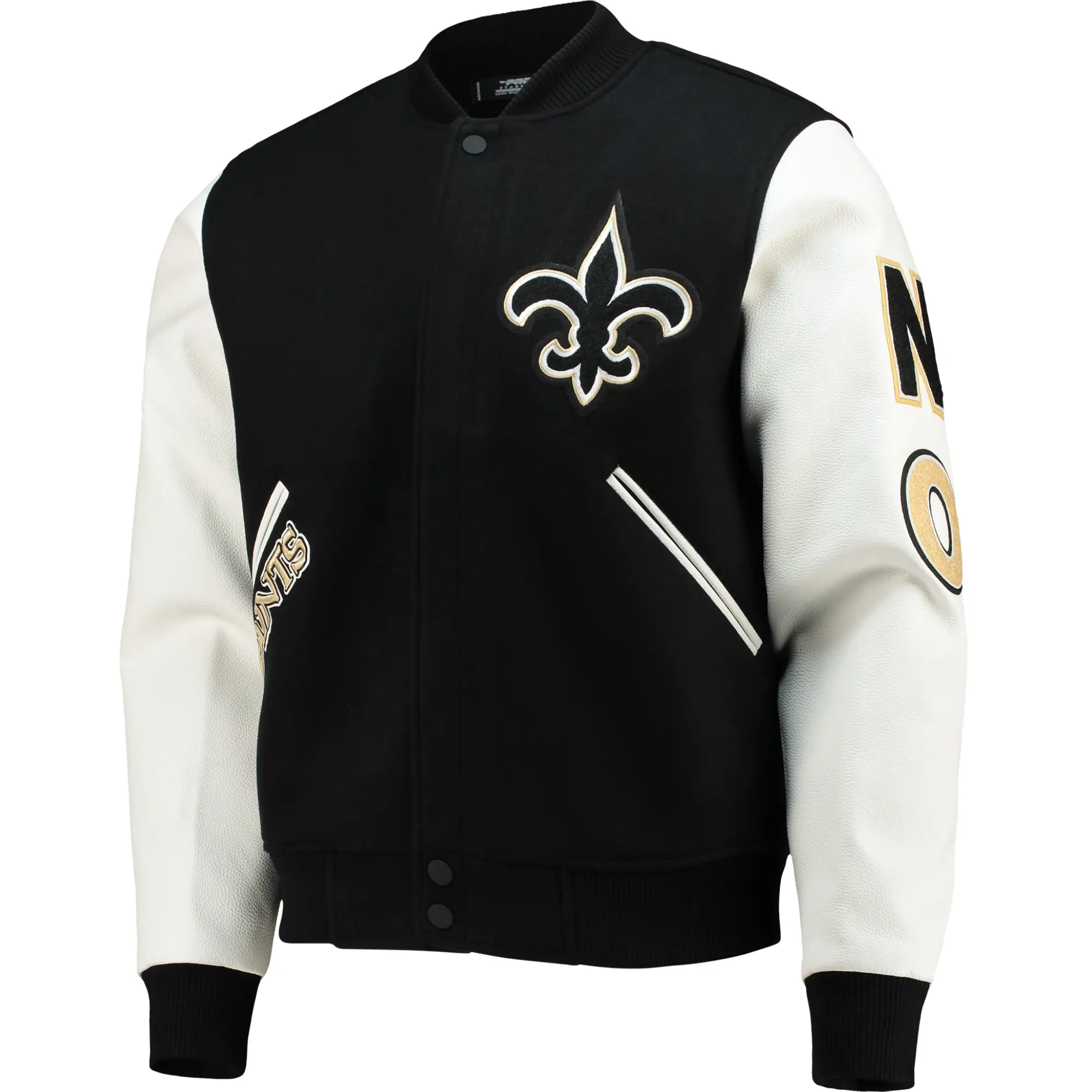 New Orleans Saints Wool & Leather Varsity Jacket