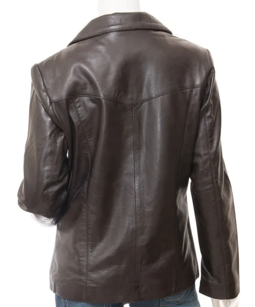 Alternative view of WOMEN'S BROWN LEATHER BLAZER ELDRIDGE