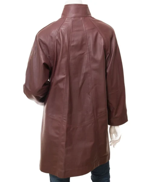 Alternative view of WOMEN'S BURGUNDY LEATHER COAT EDEN