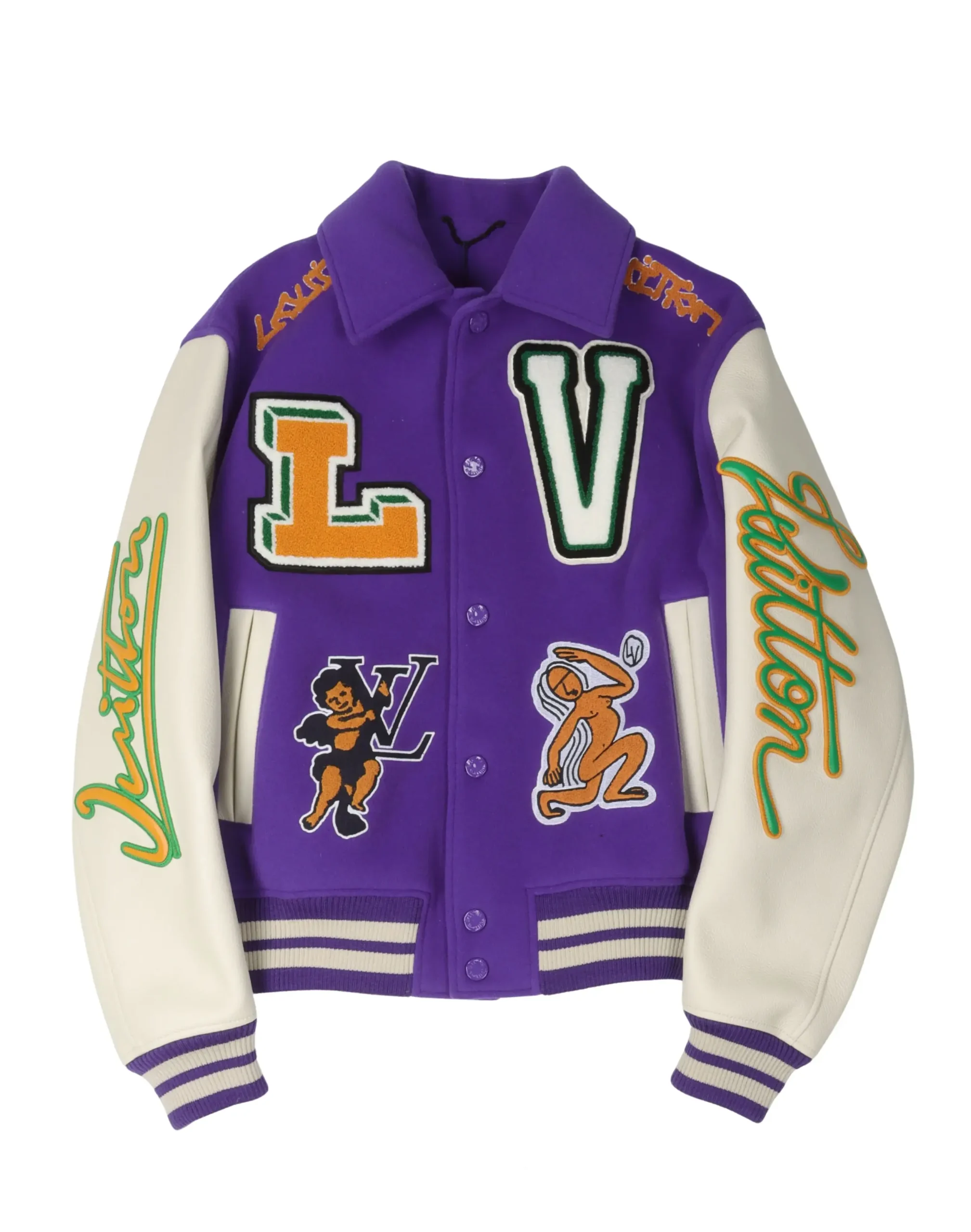 Louis Vuitton Purple and White Bomber Varsity Jacket