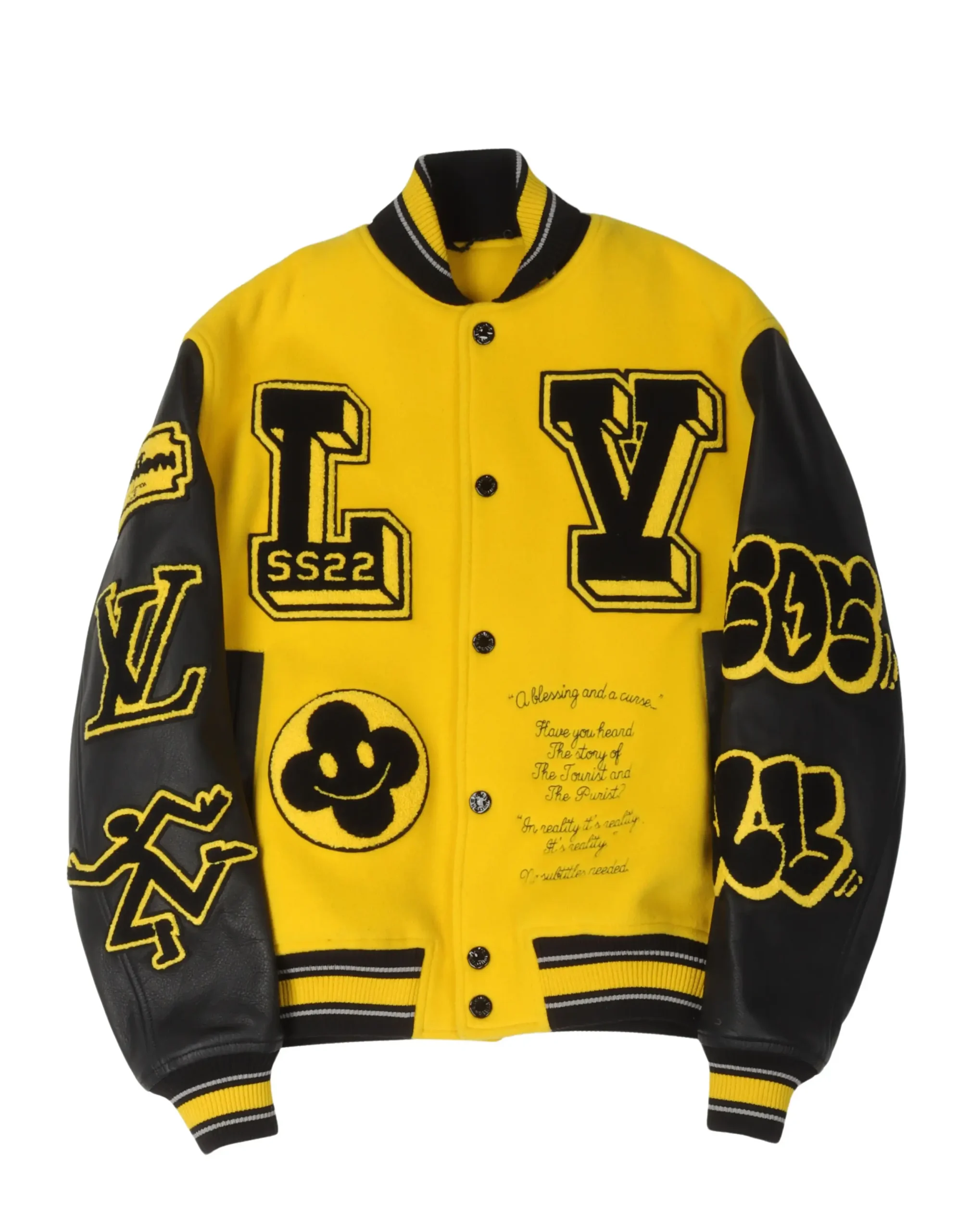 Louis Vuitton Panther Yellow & Black Bomber Varsity Jacket - Image 3