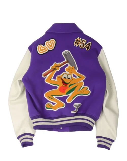 Alternative view of Louis Vuitton Purple and White Bomber Varsity Jacket