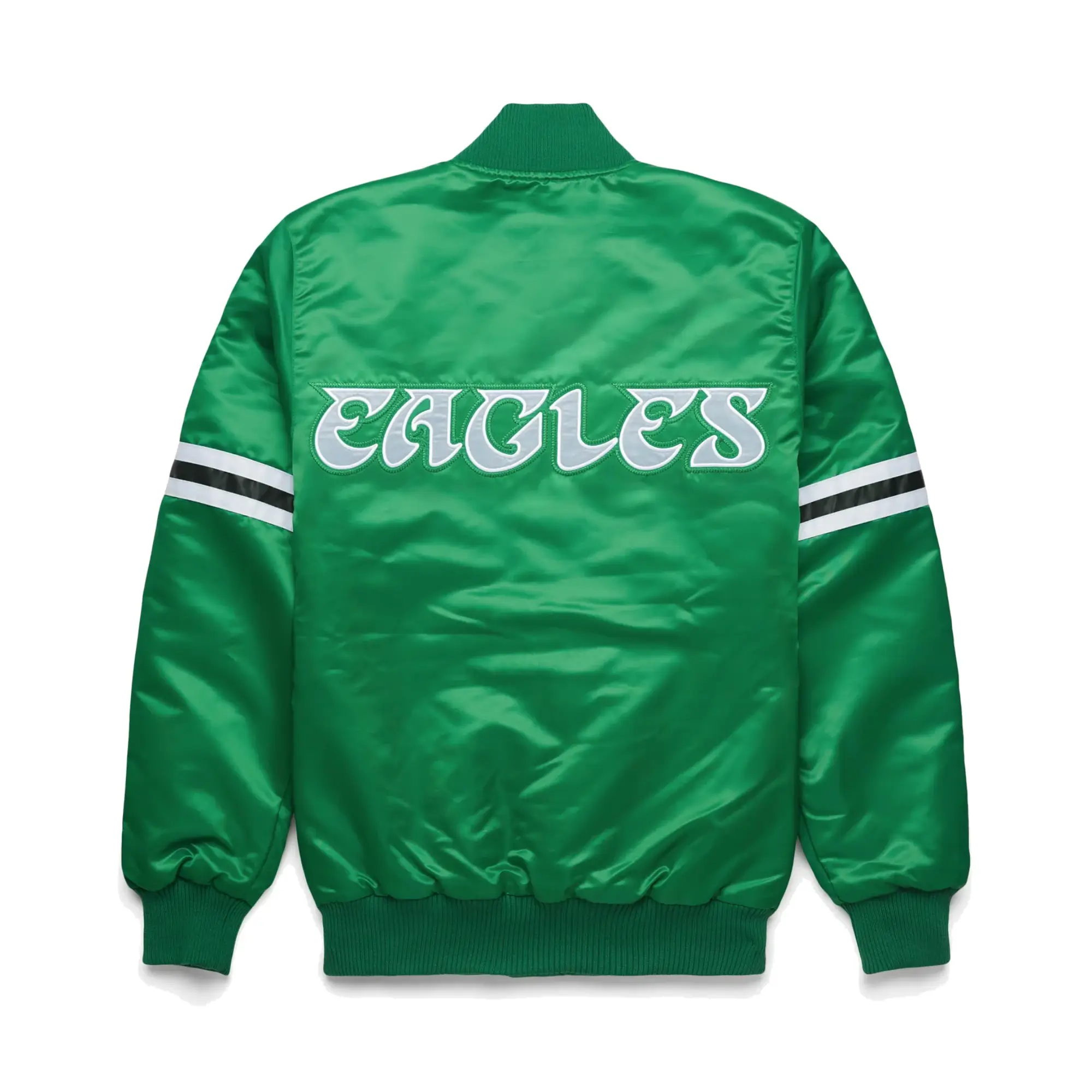 Philadelphia Eagles Pick & Roll Green Satin Varsity Jacket - Image 2