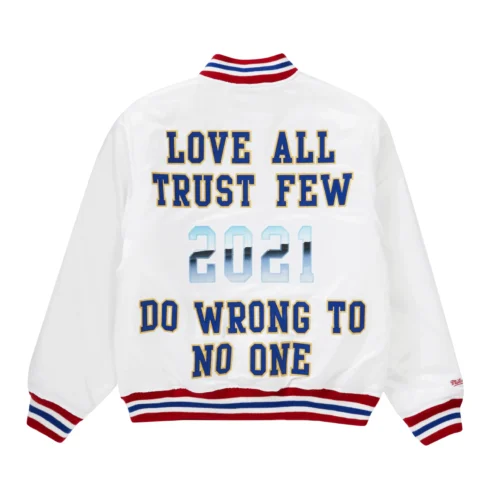 Alternative view of Supreme X Mitchell & Ness White Satin Varsity Jacket