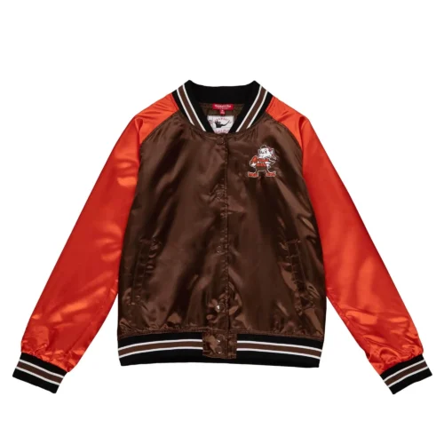 Cleveland Browns Women's Team 2.0 Satin Raglan Full-Snap Varsity Jacket