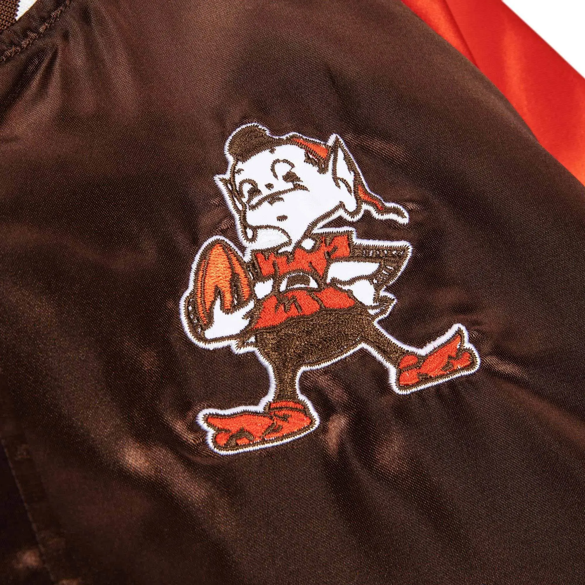 Cleveland Browns Women's Team 2.0 Satin Raglan Full-Snap Varsity Jacket - Image 3