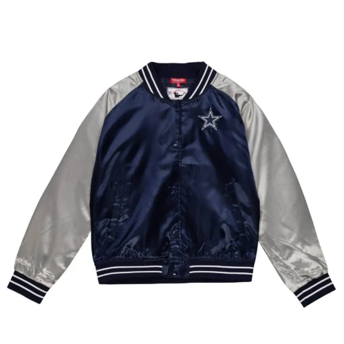 Dallas Cowboys Women's Team 2.0 Satin Raglan Full-Snap Varsity Jacket