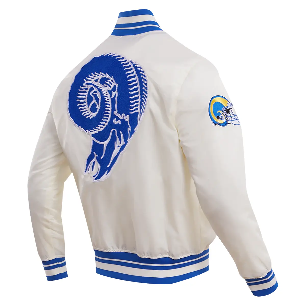Los Angeles Rams Retro Classic Satin Varsity Jacket - Image 3