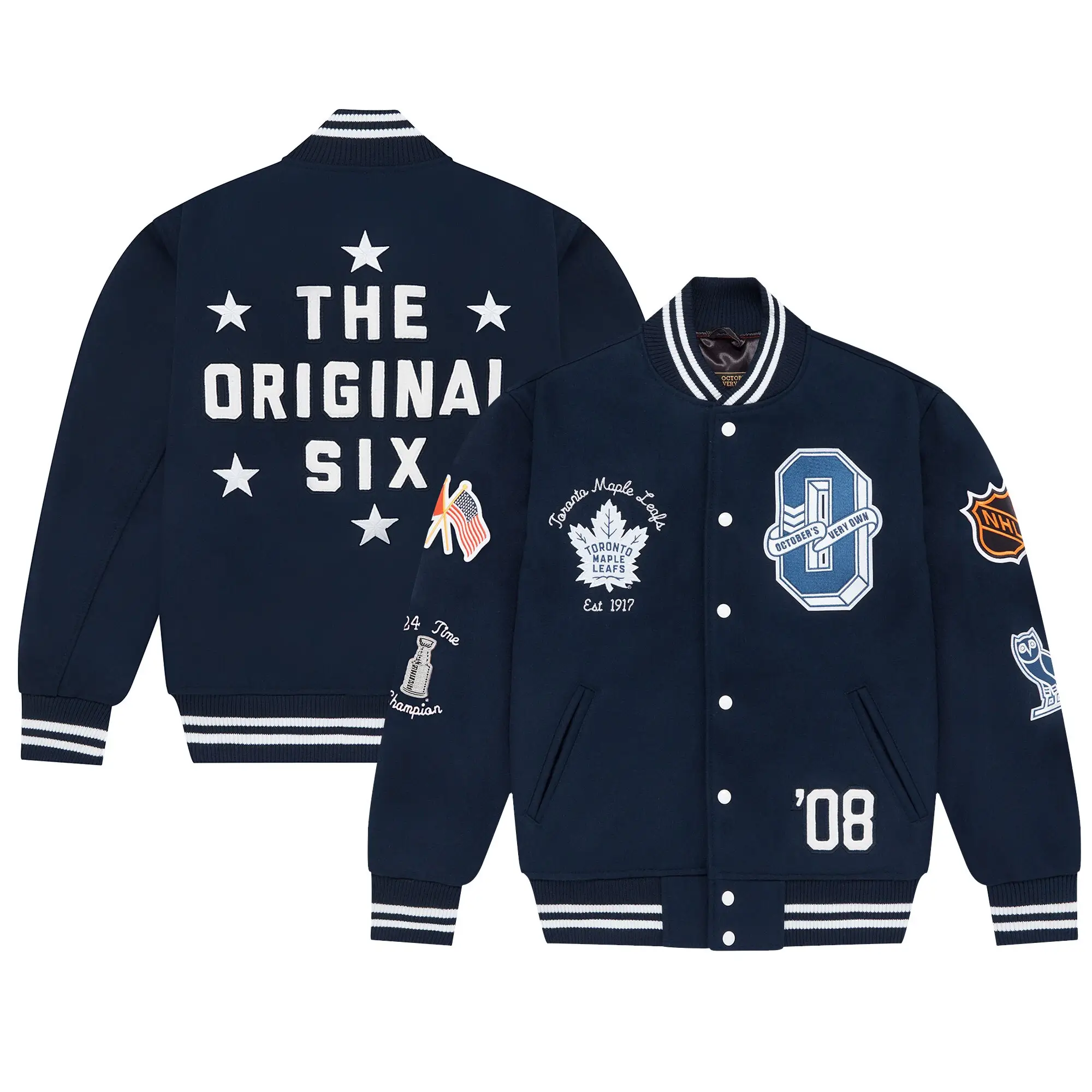 Toronto Maple Leafs Full-Snap Wool Varsity Jacket - Blue - Image 7