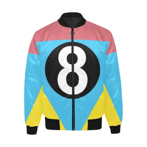 Multi Color 8 Ball Satin Bomber Jacket