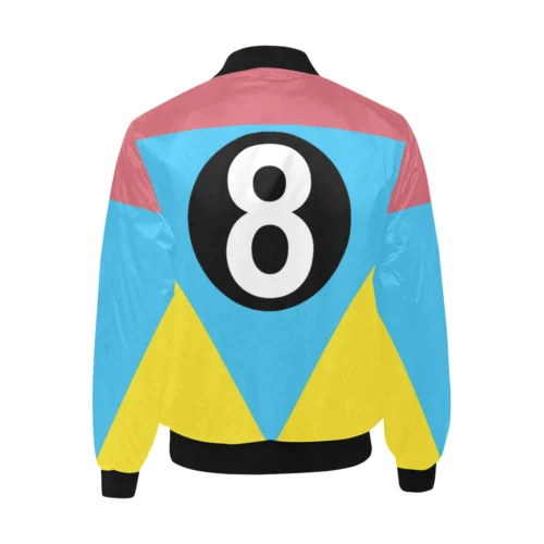 Alternative view of Multi Color 8 Ball Satin Bomber Jacket