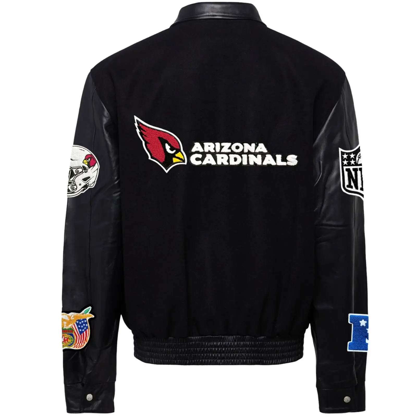 Arizona Cardinals Jeff Hamilton Wool & Leather Black Varsity Jacket - Image 2