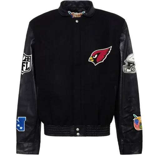Arizona Cardinals Jeff Hamilton Wool & Leather Black Varsity Jacket