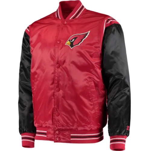 Arizona Cardinals The Enforcer Full-Snap Satin Varsity Jacket