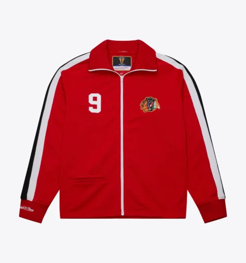 Chicago Blackhawks Authentic Bobby Hull 1971 Warm-Up Red Satin Jacket