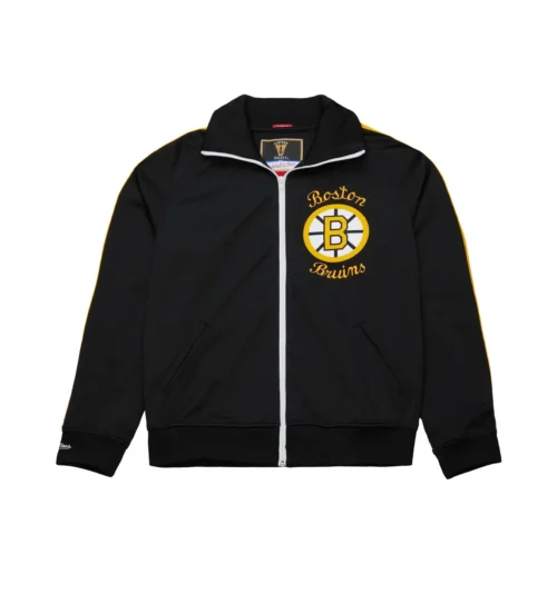 Boston Bruins Authentic 1984 Warm-Up Satin Varsity Jacket