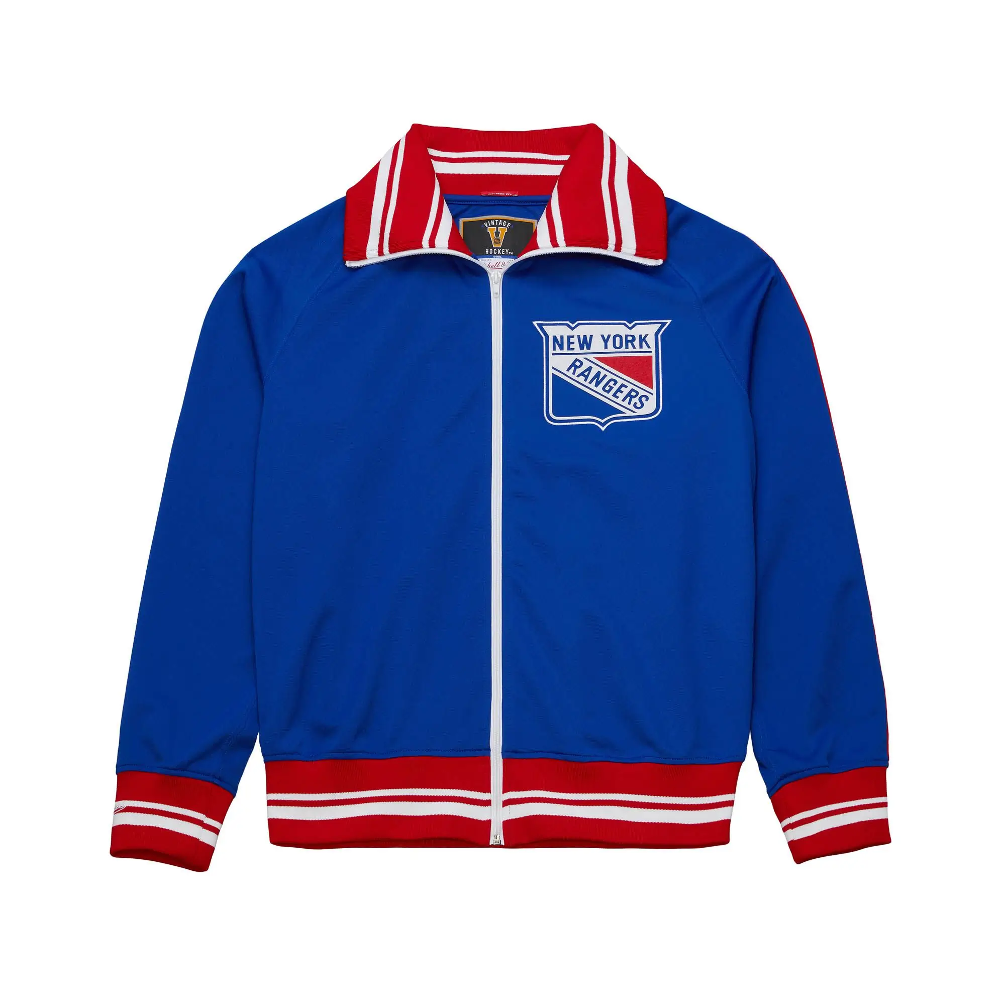 Authentic New York Rangers 1977 Warm-Up Satin Varsity Jacket