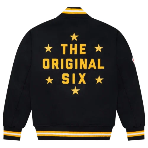 Alternative view of Boston Bruins Full-Snap Wool Varsity Jacket - Black