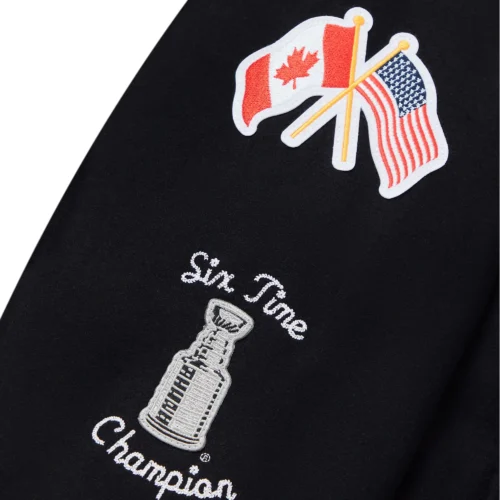 Boston Bruins Full-Snap Wool Varsity Jacket - Black - Image 4