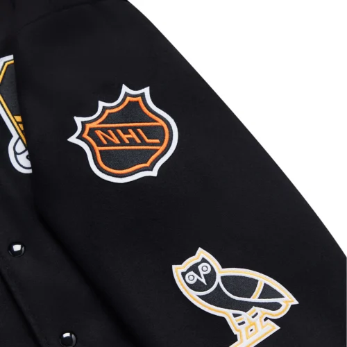 Boston Bruins Full-Snap Wool Varsity Jacket - Black - Image 5