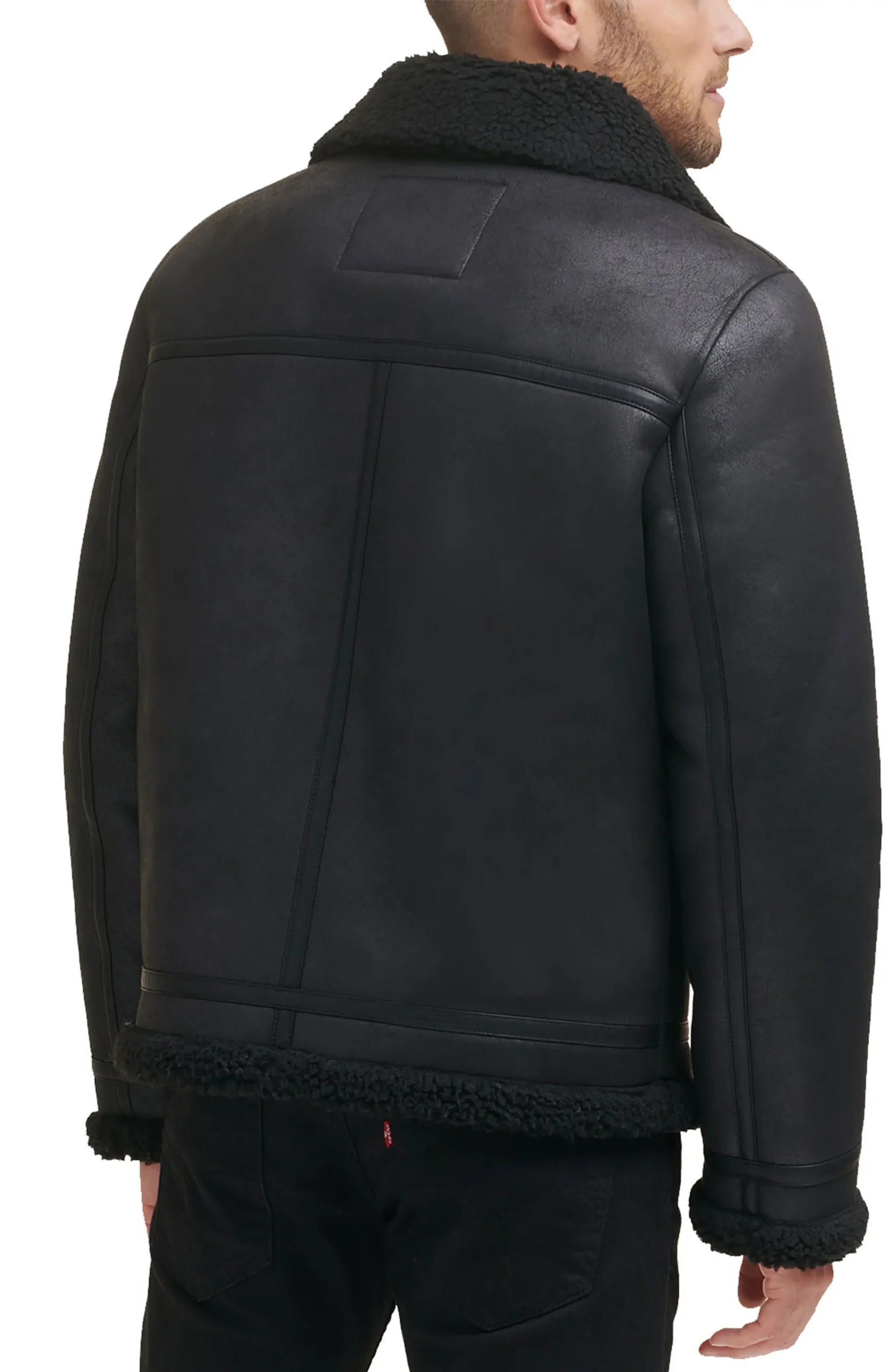 Carter Mitchell Faux Shearling Moto Leather Jacket - Image 2