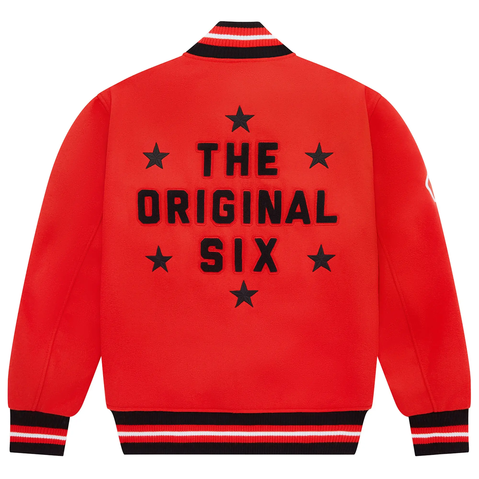 Chicago Blackhawks Full-Snap Red Wool Varsity Jacket - Image 2