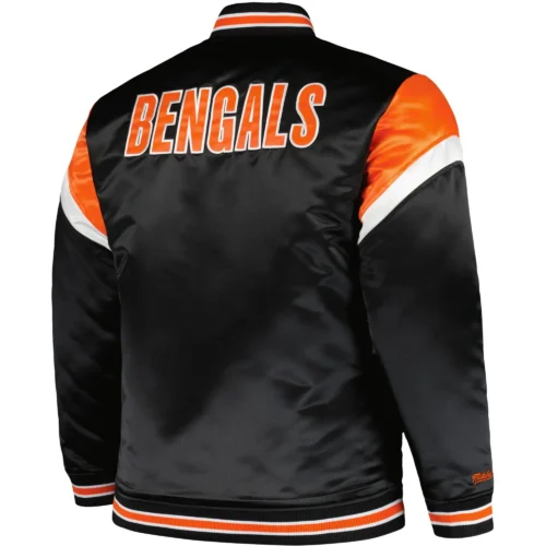 Alternative view of Cincinnati Bengals Cooperstown Heavyweight Full-Snap Satin Black Varsity Jacket