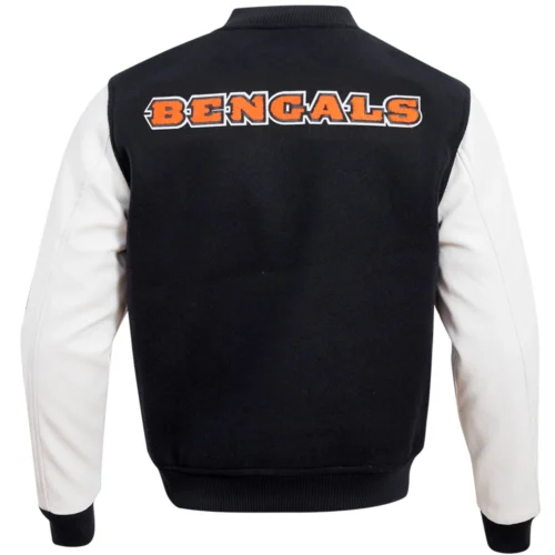 Cincinnati Bengals Classic Rib Wool & leather Varsity Jacket - Image 5