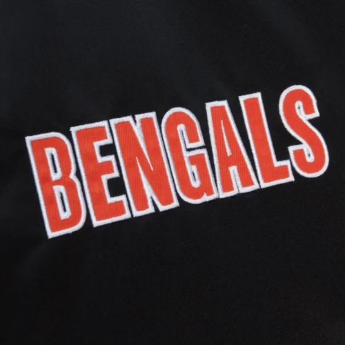Cincinnati Bengals Heavyweight Full-Snap Black Satin Black Varsity Jacket - Image 3