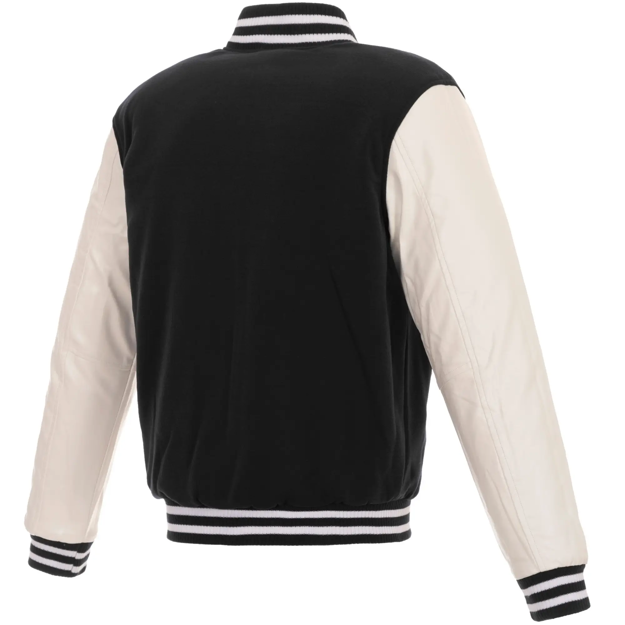 Cincinnati Bengals Two Tone Wool & Faux Leather Black/White Varsity Jacket - Image 2