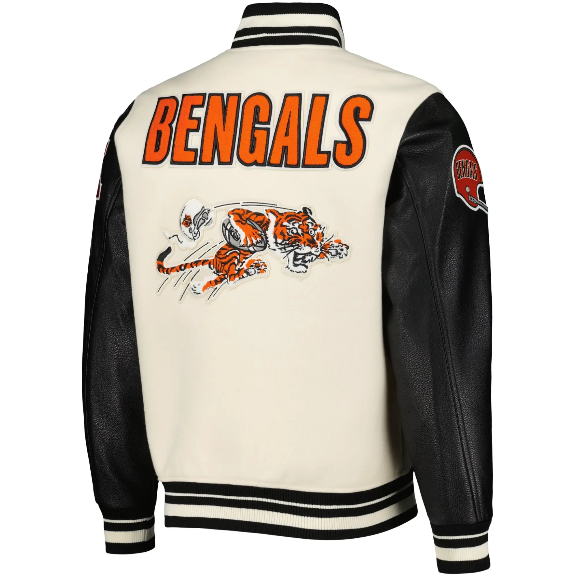 Cincinnati Bengals Retro Classic Wool & Leather Varsity Jacket - Image 2